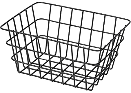 WENKO Badkorb Viana Schwarz matt, Angesagter Aufbewahrungskorb im matten Finish, offenes Drahtdesign, hält Kosmetik, Bürste, Handtücher, etc. griffbereit, aus Metall, 18 x 25 x 12 cm
