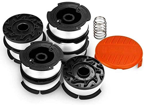 KAHEIGN 8Pcs A6481 A6485 Spool Line with Spool Cap for Black Decker Reflex Strimmer ST5530-GB GLC3630L20-GB STC1820PC-GB BESTA530-GB BESTA525-GB