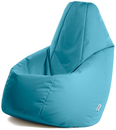 Avalon - Sitzsack Erwachsene L Jive, Bean Bag aus Reißfestem Technischem Gewebe, Ergonomischer Gaming Sitzsack mit Füllung, Komfortable Moderne Sitzsäcke, Made in Italy (80x80x125cm, Aquamarin)