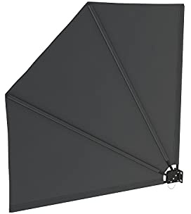 Balkonfächer Sichtschutz Sonnenschutz Balkonsichtschutz Balkonmarkise Trennwand mit Wandhalterung, Farbe:anthrazit, Größe:120 x 120 cm