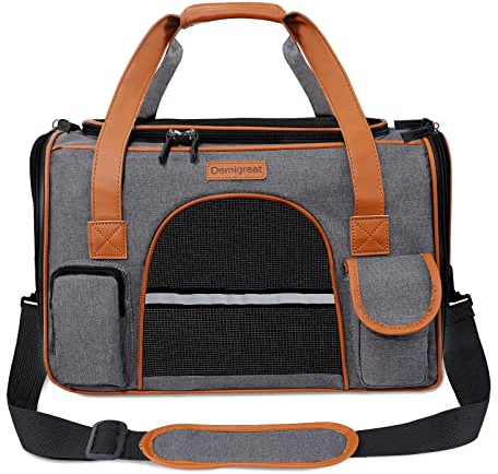 Demigreat Faltbare Transporttasche für Katze Hunde bis 7 kg, Atmungsaktiv Transportbox für Mitte Kleine Hunde Katzen, Hundetragetasche Katzentrageta