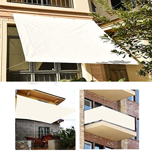 KOUDU Waterproof Garden Sun Shade Sail 1.2x2m 98% Uv Block Party Sunscreen Awning Canopy for Backyard Pool Lawn Outdoor Activities, White