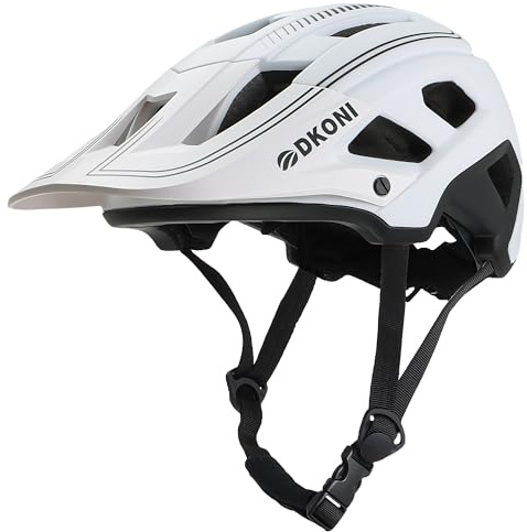 DKONI MTB Mountain Bike Helmet for Youth and Adults, Unisex, Lightweight, Adjustable Fit 54-61cm, Removable Visor and Liners, 17 Large Air Vents