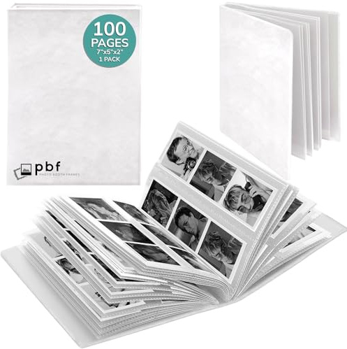 Album photo blanc pour photos de 5 x 15 cm, album de mariage 2 x 15 cm, support de marque-pages 100 pages 200 photos