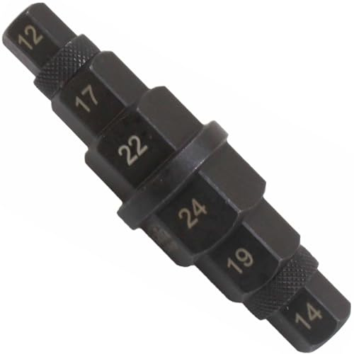 SIO Llave Eje Rueda Moto 12-24mm 3/8 – Llave Allen Multimedida para Eje Delantero Moto – Herramienta Montaje y Desmontaje Ruedas – Compatible KTM, Yamaha, Honda, BMW, Kawasaki