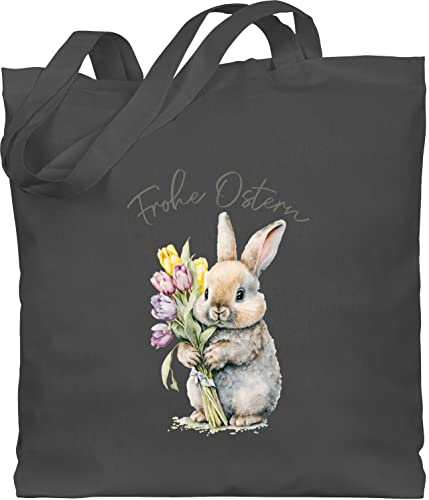 Shirtracer - Baumwolltasche - Ostergeschenk - Frohe Ostern süßer Osterhase Tulpen I Oster Hase