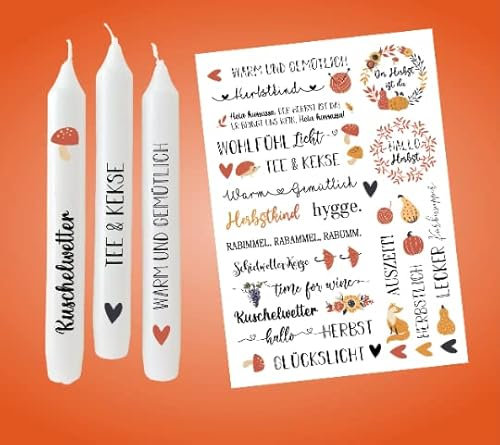 Kerzen Tattoo Folie – DIY Basteln für Kerzen & Keramik | Herbst & Weihnachtsdeko | Hygge Geschenkidee, Kerzen selber machen, Kinder Bastelset