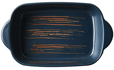 Lata for asar esmaltada, juego de bandejas for hornear, bandeja de cerámica for hornear, fuente for hornear de porcelana a prueba de horno, negro, 24 oz, 700 ml (color: azul, tamaño: 24 oz, 700 ml) (c