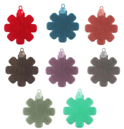 YanHLQJY 4 Pcs Silicone Dishwashing Brush, Silicone Kitchen Brush Flower Shape Cleaning Brushes for Home Restaurant (Random Color)