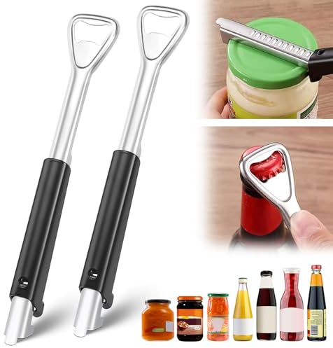2 Pcs Jar Openers for Arthritis Hands Multifunctional Can Openers That Work Manual Lid Opener Bottle Opener for Family Kitchens Baking Rooms Camping Outdoor Picnics Bars