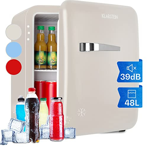 Klarstein Minikylskåp för rum, 48L minikylskåp för drycker & kosmetika, Liten minibar, Litet & tyst kylskåp, Justerbar hylla, Litet skincare-kylskåp 0-10°C