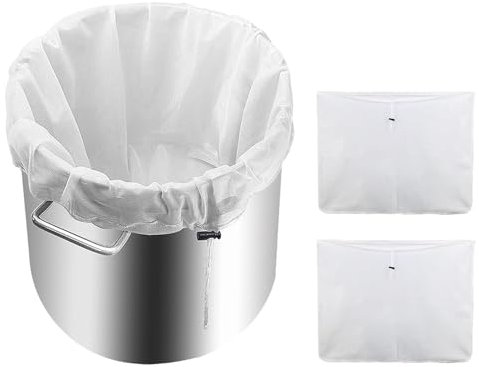 Parthan 2 Pcs Large Reusable Fine Mesh Strainer Bag, 66cm x 56cm Straining Bag, Muslin Bags, Reusable Brew Bags, for Beer Wine Jam Fruits Nut Milk and Yogurt