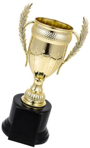Milisten Pokal Kinder Siegerpreis Trophäe aus Pvc Goldfarben als Wettbewerbspokal für Schule und Kindergarten | Abschlussfeier, Siegertrophäen für Kindergarten und Talentshows, 1 Stück