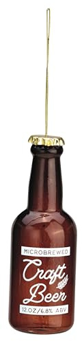 Christbaumschmuck Bier-Flasche aus Glas Weihnachts-Kugel witziger Weihnachtshänger Tannenbaum-Anhänger lustige Tannenbaum-Figur Weihnachtsschmuck Baumkugel Anhänger Weihnachts-Deko (Bier)