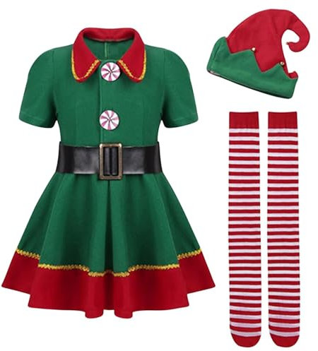 Weihnachtself Kostüm Für Kinder Erwachsene, elfs Weihnachtskostüm Mit Elfhut Familie Elfen Kleidung, Weihnachtselfen Eltern Kind Kostüm, Herren Damen Wichtel Cosplay Zubeör Für Weihnachtsparty