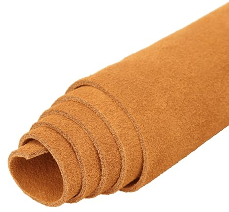1,5 mm mocka läderstycke mjuk äkta ko delat läder mocka dölja hud lädermaterial för läderarbete sytillbehör (gul, 30 x 64 cm)
