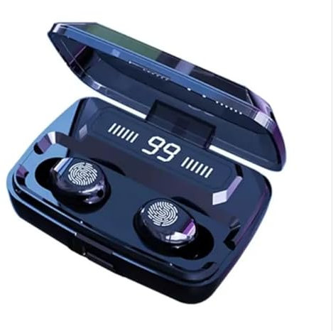 Genérico Auriculares Inalámbricos Bluetooth 5.3 con Pantalla LED,Ajuste Cómodo,Reducción de Ruido,HiFi Estéreo 9D,Carga Rápida USB-C Resistentes al Agua, Estuche de Carga