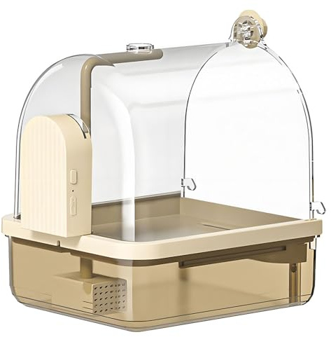 NUZZLENOOK Smart Automatic Bird Bath for Cage with Auto-Sensing Rainfall, Hanging Water Circulation Bird Shower for Parrot Parakeet Budgie Cockatiel, Large Tank 2-5 Day Refill, 4-Layer Filter