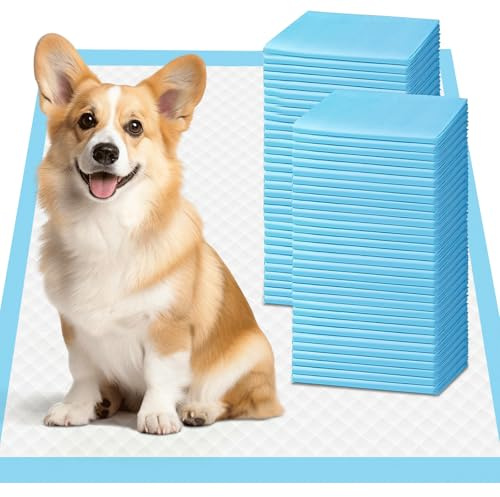 Gimars 6-Schicht Extra Dick 60×60 cm Super Saugfähig 400ML Auslaufsicher Hundeunterlagen — Schnell Trocknende Trainingsmatten für Kleine/Mittlere Hunde, Senioren & Mehrtierhaushalte 50 Stück