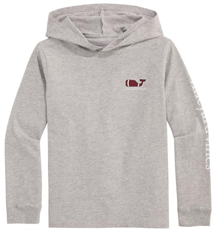 Vineyard Vines Jungen Fußball Whale Hoodie Tee, Grau meliert, M