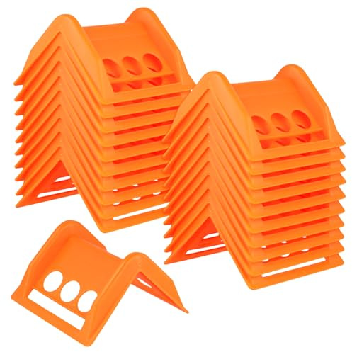 20 PCS Flatbed Cargo Edge Corner Protectors, Orange Plastic Strap Protectors,Tiedown Corner Protector Prevents Wear Tear on Load Edges