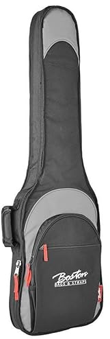 E-Bass Tasche Gigbag 25mm Polsterung schwarz grau B-25-BG – Premium 4 - und 5-Saiter mit Schultergurten & Tragegriff – wasserabweisend, stoßfest & leicht – ideal für sicheren Transport & Schutz