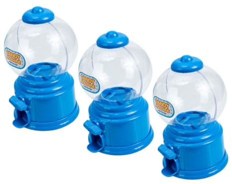 Warmhm 3pcs Mini Candy Dispenser Sweet Machine for Boys and Girls Funny Bubble Treat Toy Plastic Vending Machine as Birthday Candy Dispenser for Party Favors for Desktop Use
