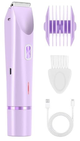 Recortadora de Bikini para Mujeres - Epilador Impermeable de Dos Cabezales | Recortadora de Bikini de 400mAh,Para Pubis Zona Íntima Axilas Piernas Cuerpo Piel Belleza Viaje