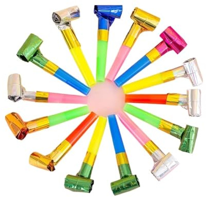 Set da 100 fischietti in plastica for feste, rumorosi e divertenti per Feste