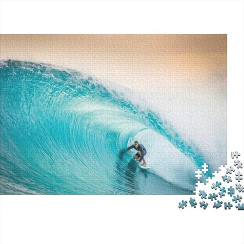Surfen Welle 1000 Teile Puzzle Papier für Erwachsene Meeresmotiv Puzzle Spiel Familienspiel Entspannung Geschenk 52x38cm/1000pcs