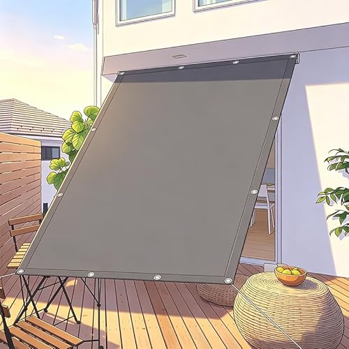 Grigio scuro Vela Ombreggiante,4x4.5m/400x450cm Impermeabile Tenda da Sole per Esterno,Tenda a Vela Impermeabile,per Esterni Pergola Piante Da Patio Serra Auto Piscina,con Occhiellato,Rettangolare