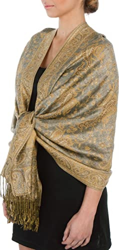 Sakkas 70 x 28 Zweischichtiger Jacquard Paisley Viskose Pashmina Schal/Stola - (20+ Rich Farben)