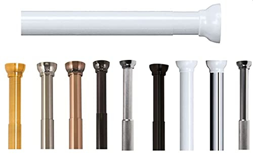 Spirella, Barre tringle pour rideau de douche ou baignoire extensible sans perçage en Alu, Modèle KRETA, Résistant aux rayures, Fixation télescopique extensible à volonté, 75-125 cm, Blanc