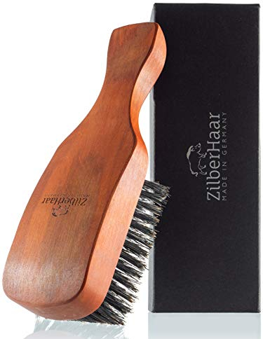 ZilberHaar - Spazzola da Barba e Capelli per Uomo Major - Setole Cinghiale Rigide e Legno di Pero - Per Tutti i Tipi di Barba e Capelli - Perfetta per Peli Spessi o Sottili - Prodotta in Germania