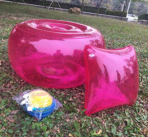 LQYHocker transparente große runde aufblasbare hocker Outdoor - Reisen tragbare aufblasbare kleinen Sofa Auto montiert die Pedal - Stuhl,Rose große Bank Kissen