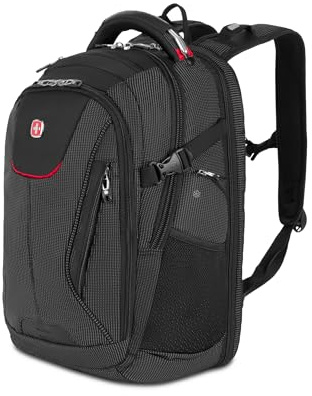SwissGear Travel Tech Elite Laptop Backpack – Fits Laptops up to 16” – ScanSmart TSA-Friendly Backpack with USB Port, Shoe Compartment & Organizer Pockets – Black Dot