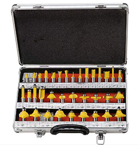 35 Stücke ROUTER BIT TOOLS SET Nut Und Feder Fräser,Legierung Holzbearbeitung Fase Fasenfräser Mit Aufbewahrungsbox (1/2 SHANKS) Für Türen Tische Regale