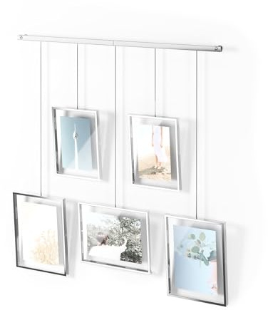 Umbra Exhibit Ensemble De 5 Cadres Modulables Pour 10x15 et 13x18 cm Photos, Illustrations, Œuvres D'Art et Bien Plus Encore, Acier, Chrome