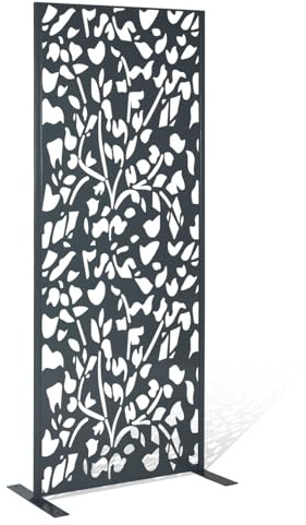 IDMarket - Panneau décoratif Universel 150 x 50 cm Flower Gris