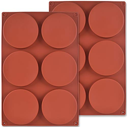 Stampo per torta in silicone rotondo, 2 confezioni 6 dischi in silicone da 4 pollici a 6 livelli come stampo per sapone fatto a mano sottobicchiere in resina per torte