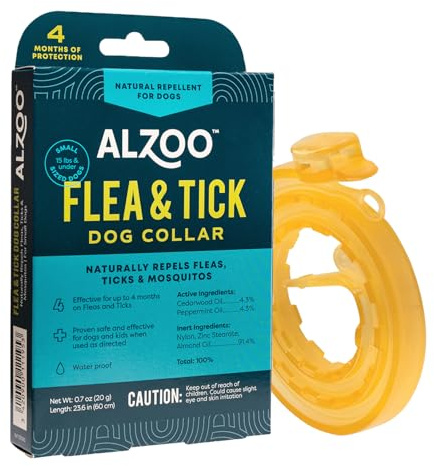 ALZOO Flea & Tick Collar for Dogs, Small 15 lb & Under