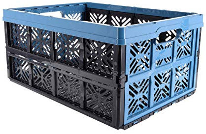 keeeper Stabile Klappbox Ida, Stabiler Kunststoff (PP), Blau, 48 x 35 x 23 cm, 32 l