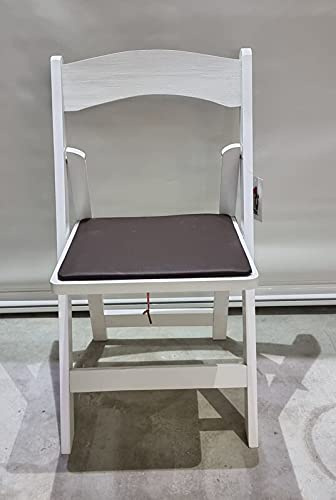 Destello S.L. Klappstuhl aus Holz, weiß, gepolstert, Schokoladenbraun, 77 x 44 x 43 cm