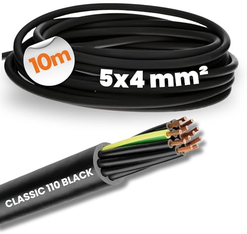 10 Meter Lapp 1120361 Ölflex Classic 110 Black 0,6/1kV PVC Steuerleitung 5x4 mm² mit Schutzleiter I Außenbereich I flammwidrig I Kabel 5 adrig I Anschlussleitung 5G4,0