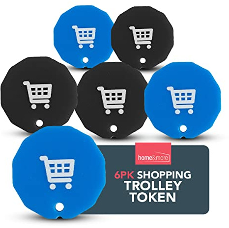 SOL 6pcs Shopping Trolley Token UK - Trolley Coin Keyring - Universal Fit | Shopping Trolley Token UK for Supermarket Trolleys & Lockers - Pound Coin Size, Universal Fit Coin Keyring - 1pk x 6pcs