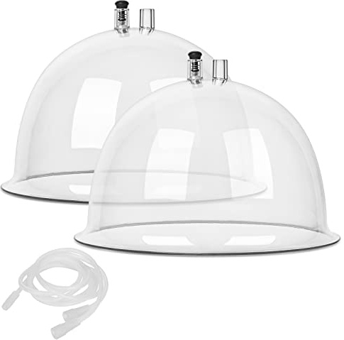 Titoe Vasos de terapia al vacío de 180 ml, accesorios extra grandes para máquina de ventosas al vacío, terapia de vacío XXL, masaje de espalda, forma corporal, juegos de tazas Guasha con manguera en Y