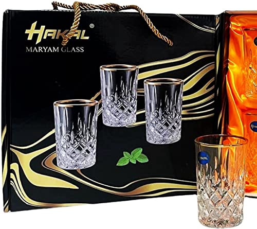 Luxury Glass gold rim - set of 6 - Crystal look