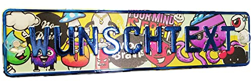 LKW Truck Fahrerschild Schild Namensschild Name oder Text Funschild Fun Schild Wunschtext AUTO Trucker Car, mit Emoji Smail Design Traktor Schild