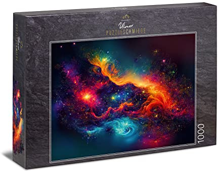 Ulmer Puzzleschmiede - Weltraum Puzzle Sternenstaub - 1000 Teile Puzzle mit Sternen- und Galaxie-Motiv - Puzzlequalität Made in Germany - Universum, Kosmos, Fantasiewelten
