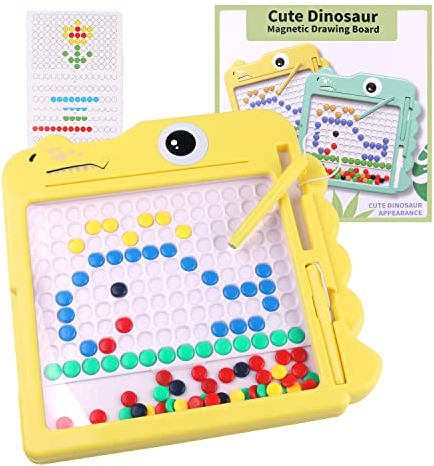 Tableau à Dessin Magnétique, Tablette Dessin Enfant, Ardoise Magique, avec 2 stylos PCS et des perles colorées, jouet éducatif préscolaire Montessori pour les garçons de 3, 4, 5 et 6 ans, filles